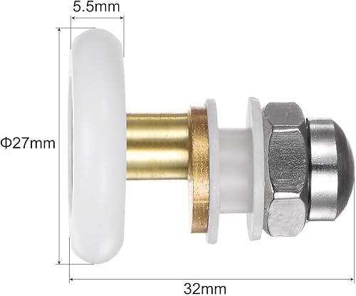 Miniatura 7 de uxcell Rueda de corredor para puerta de ducha, 0.984 in de diámetro, pieza de repuesto para puerta corrediza de vidrio de baño, (1 juego de 4
