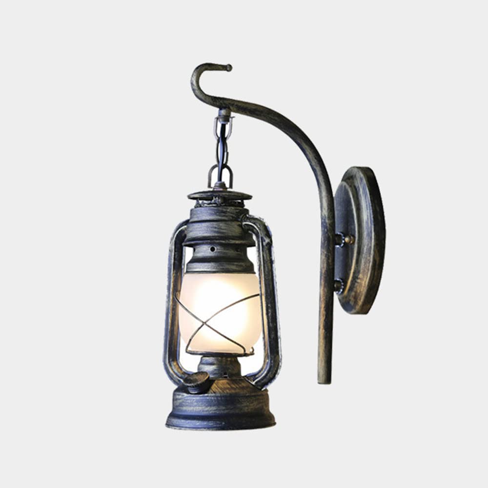 SXECAEPS Farmhouse Wall Mount Light Retro Industrial Sconce Steampunk Lamp, Vintage Metal Wall-mounted Lamps with Frosted Glass Shade, E27 Edison Antique