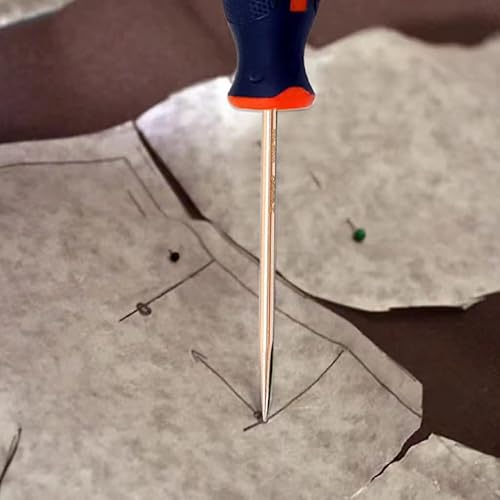 Miniatura 6 de WEDO Herramientas de punzón que no chispa, 3 piezas de mango de fibra de vidrio, longitud de hoja de 4 pulgadas, diámetro de 0.118in, cobre de