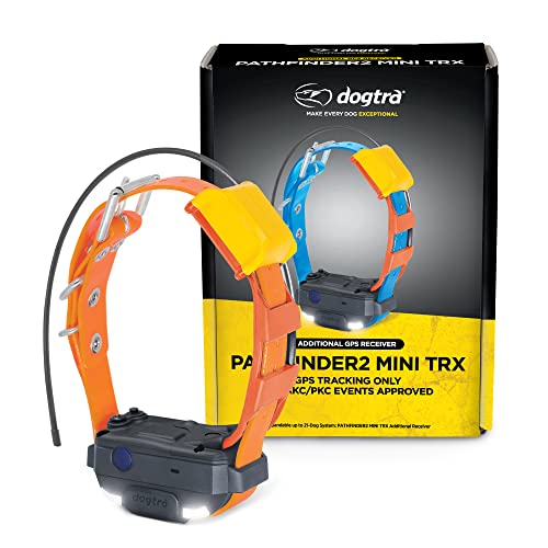 Dogtra Pathfinder 2 Mini TRX Additional Receiver Dog GPS Tracker LED Light Orange Collar SmartWatch Compatible Rechargeable Waterproof Free Offline Maps No Monthly Fee Smartphone Required