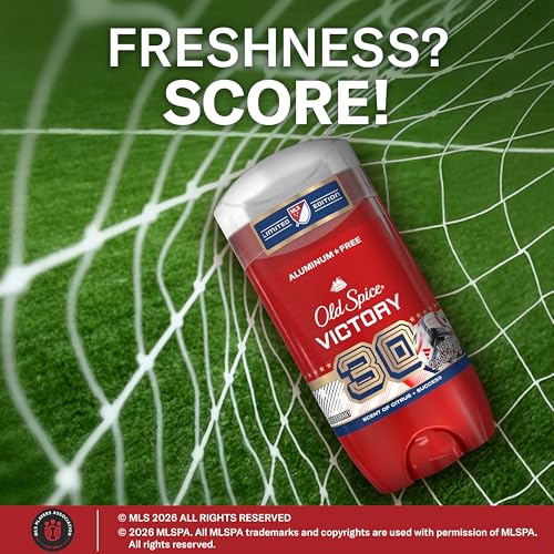 Image of Old Spice Aluminum-Free Deodorant for Men, Victory MLS, 24 /7 Lasting Scent with Daily Use, Lasting Sweat and Odor Protection, Limited Edition, Citrus + Success Scent, 2.6 Ounce (Pack of 12)