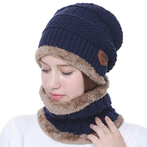Image of Woolen Cap with Neck Muffler /Neck Warmer Set for Men /Women