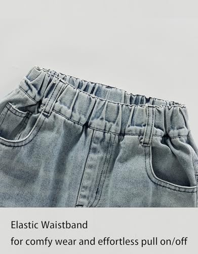 Boys’ Ripped Husky Denim Jeans, Pull On Stretchy Elastic Waist Pants for School & Play3