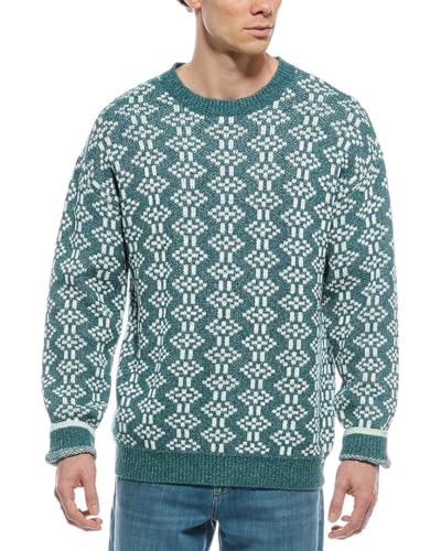 Jacquard Extra Drop Shoulder Crewneck