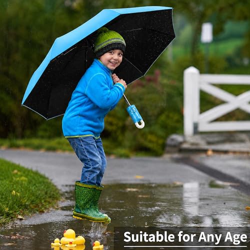 Image of AYSIS UV Umbrella with Novelty Clip Handle, Travel Umbrellas for Rain and Sun Windproof Compact, Automatic Open Close, 8 Ribs, Portable Umbrella for Men and Women