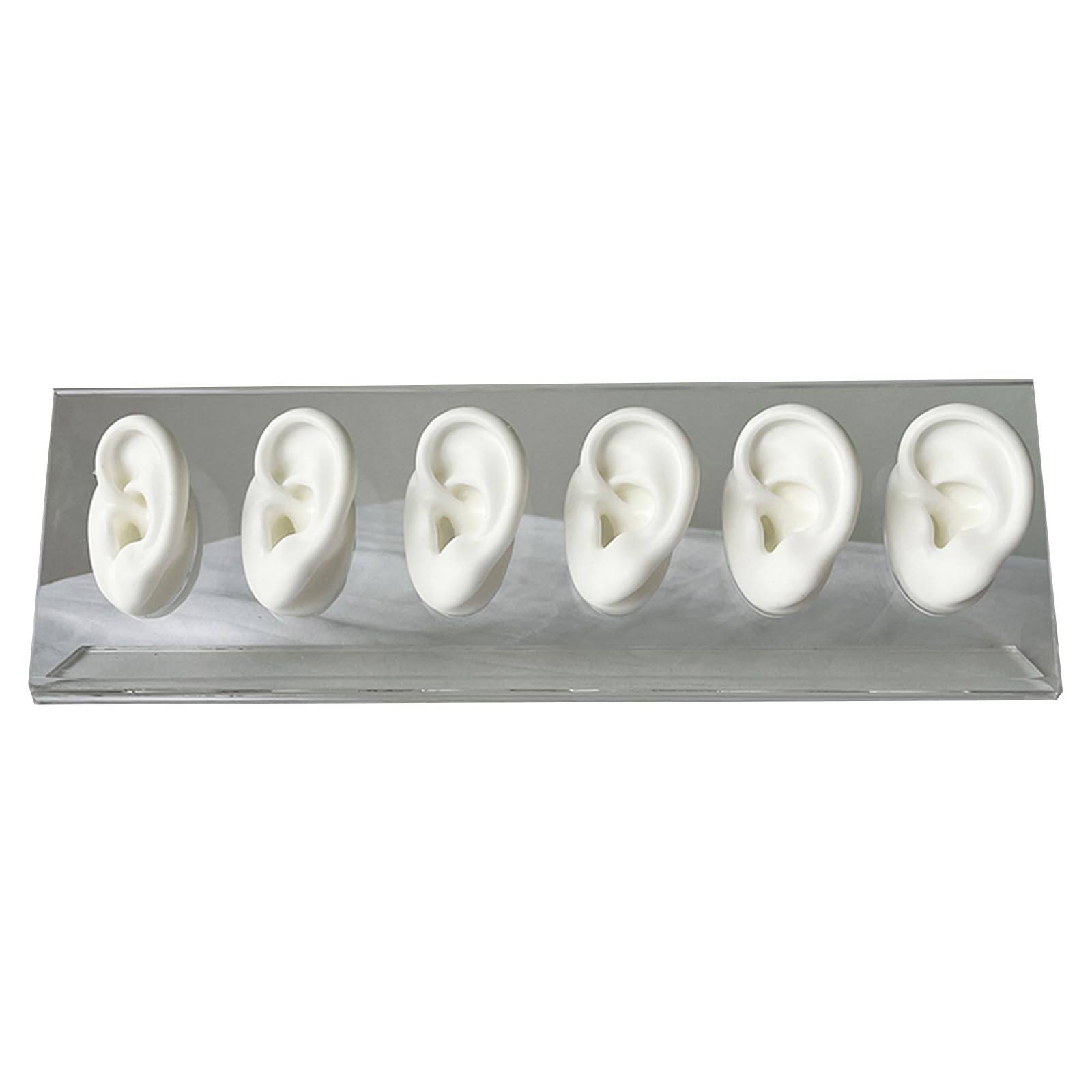Yrqmgsf White Silicone Ear Model 1:1 Human Ear Model Simulation Display Props Teaching Tools
