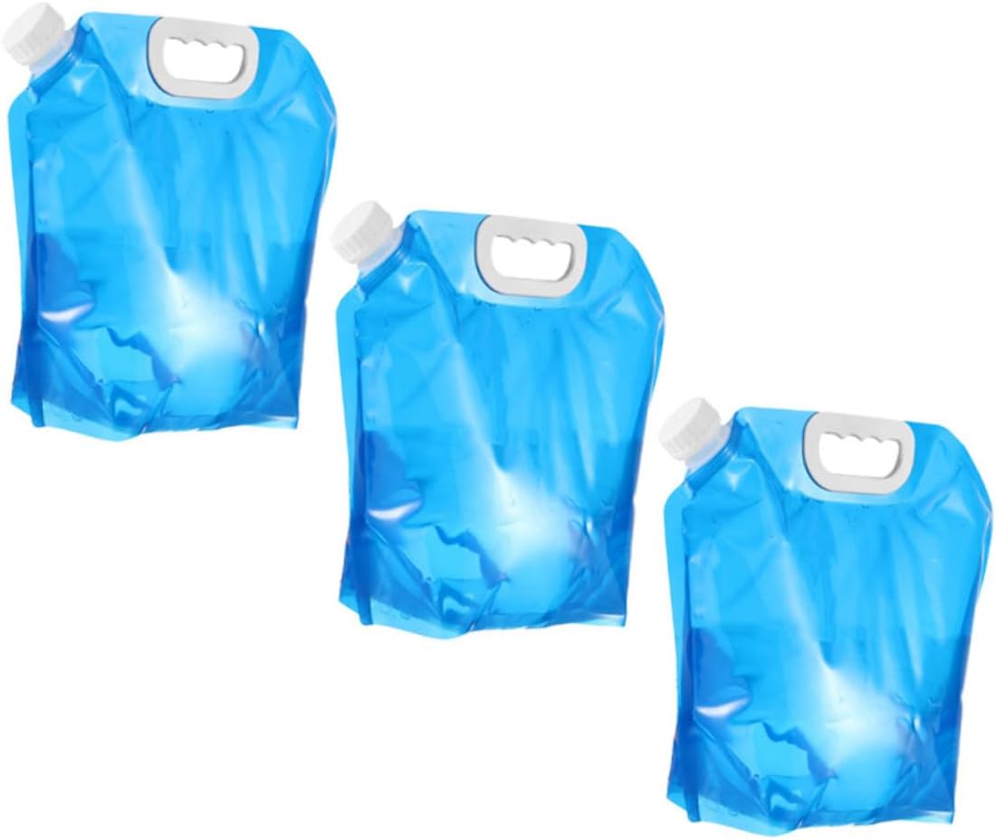 GALPADA 3pcs Camping Water Storage Bag Foldable Water Container for Outdoor Activities Portable Jugs for Hiking Travel Emergency Use