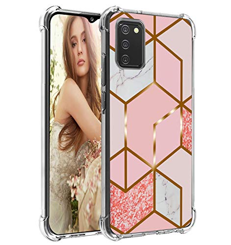 Starhemei for Galaxy A02S Case (US Version), Case for Galaxy A02S, Shock Absorption Flexible Gasbag Protection Rubber Soft TPU Anti Dropping Phone Case Cover for Samsung Galaxy A02S (PinkPlaid)