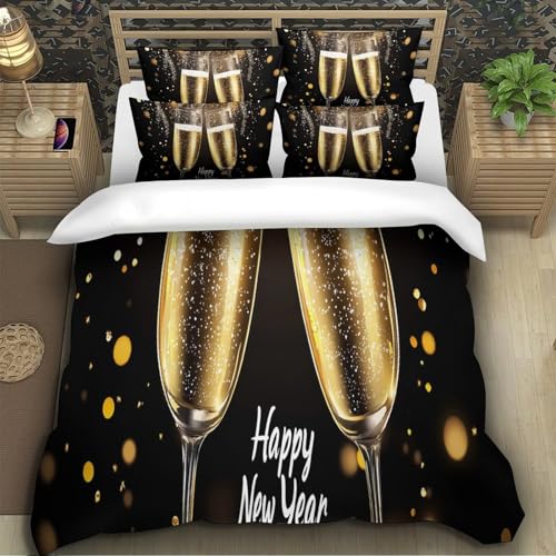 Housse de Couette Microfibre Parure de Lit 260x220 Fermeture Éclair 3D - 5
