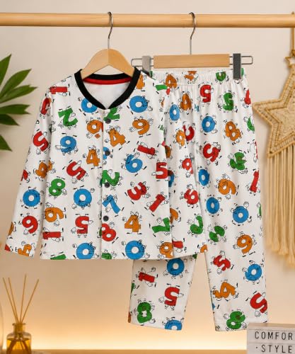 Image of 3BROS BodySuit /Dress for Boys /Girls Full Pajama & Casual Full Sleeves Night Suit Top Combo Kids Set