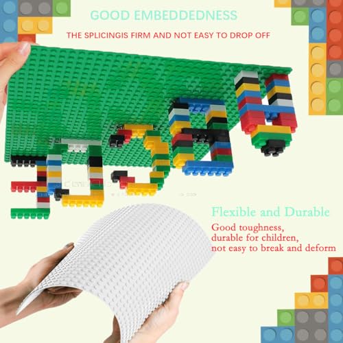 Guihumz 8 Platten-Set Bauplatte Kompatibel mit Meisten Marken,Classic Bausteine Grundplatte,Kompatibel mit All Major Brands and Activity Table,25.5 * 25.5cm, Weiß Grundplatte