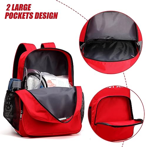 Image of Gatycallaty First Aid Backpack Emergency Medical Empty Waterproof Survival First Responder Trauma Bag Travel Home Outdoor (Red, Snake)
