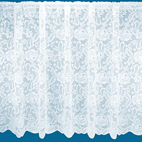 NetCurtainsUK Sorrento Heavy Quality Floral Pattern Net Curtains In White - Sold By The Metre (Drop: 102cm (40'')), SORRENTONET01