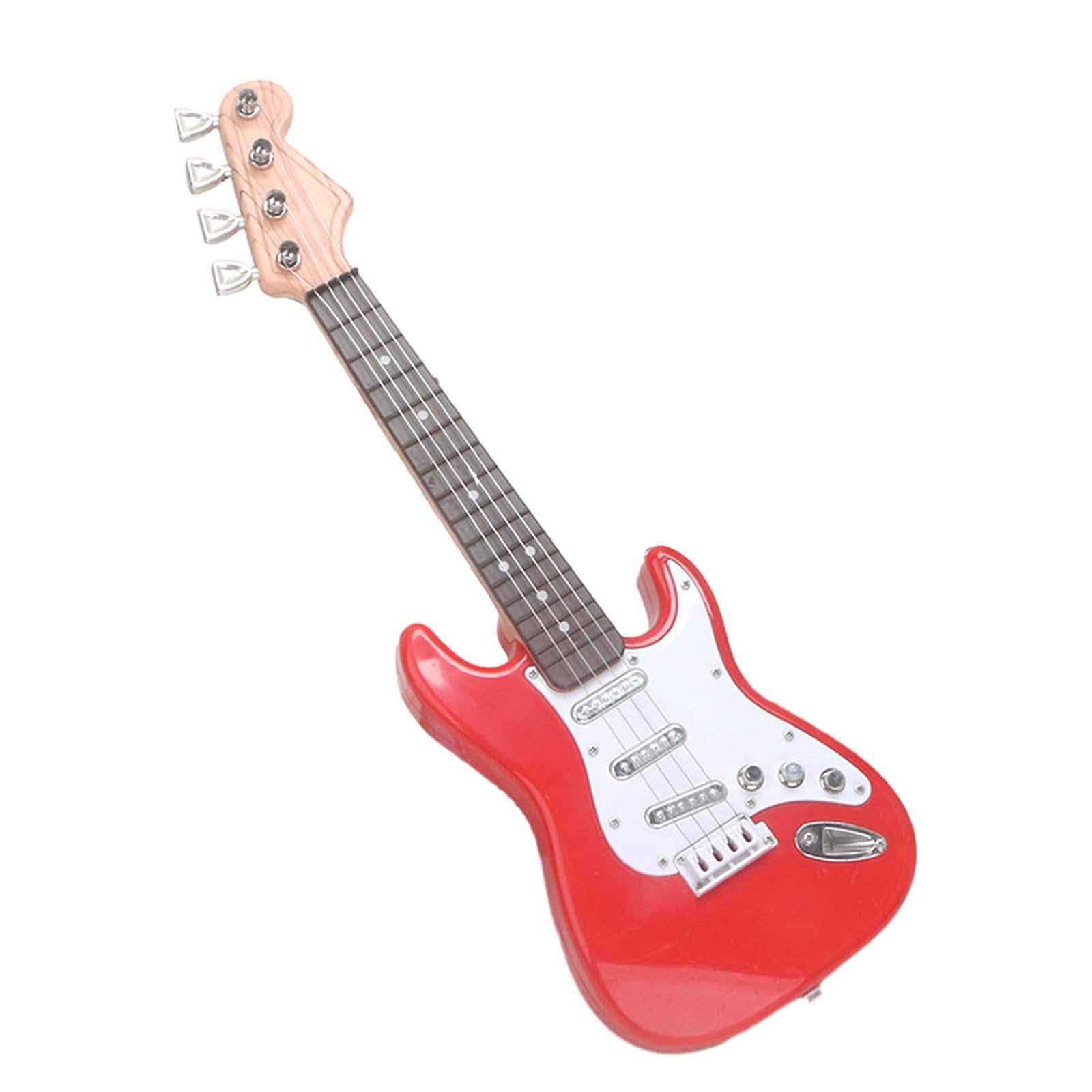 5 zestaw elektryczna gitara dla dzieci, 4 struny, mała gitara dla dziewcząt, prezenty urodzinowe, czerwona, 42 cm