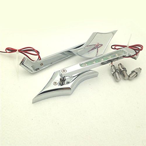 Miniatura 5 de XKMT- - Espejos LED con forma de diamante cromado, integran espejos compatibles con todos los modelos H-D-Davidson Softail Fat Boy Road King Dyna