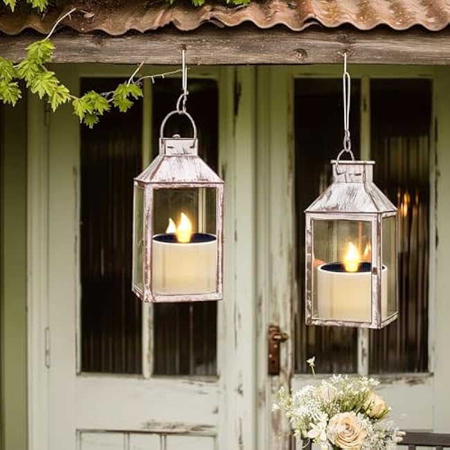 SoulBay 6pcs Solar Power Tea Lights Outdoor Candle Flameless Flicker IP65 Waterproof Rechargeable LED Candles with Dusk to Dawn Sensor for Lantern Garden Camping Party Home Decorations, 2.3 x 2