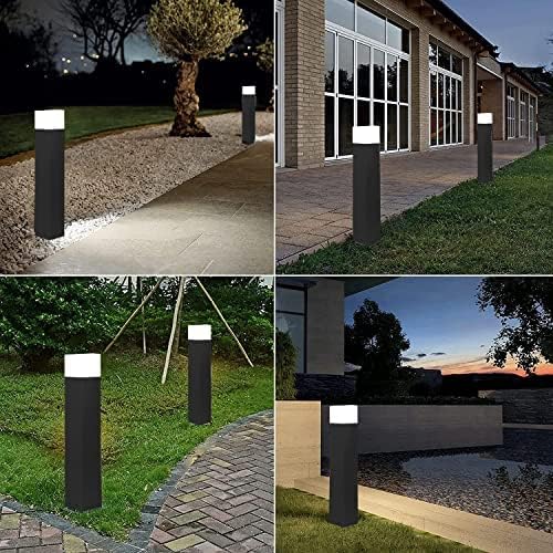 Image of Bollard Outdoor 24 inch Pole Light for Home Decorative Exterior /Outdoor Light /Gate Light /Garden Lamp /Pillar Lamp /Gardner Lights, Grey (Pack of 4),