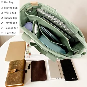 Sac Fourre-Tout Japonais YILCER En Toile Épaisse | Grand Format Avec Compartiments | Fermeture Éclair | Idéal Université, Travail, Voyage, Quotidien - Style Décontracté
