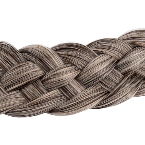 Gledola 5 Strands Synthetic Hair Braid Headband Hair Braided Headband for Women Girl (Gray Brown) - Image 2