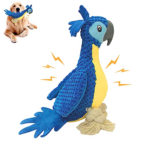 Stuffed Dog Plush Toys, Crinkle & Squeaky Dog Toys - Durable Tug of War Interactive Dog Chew Toys for Puppy Medium Breed Dogs Reducing Boredom Aggressive (A)