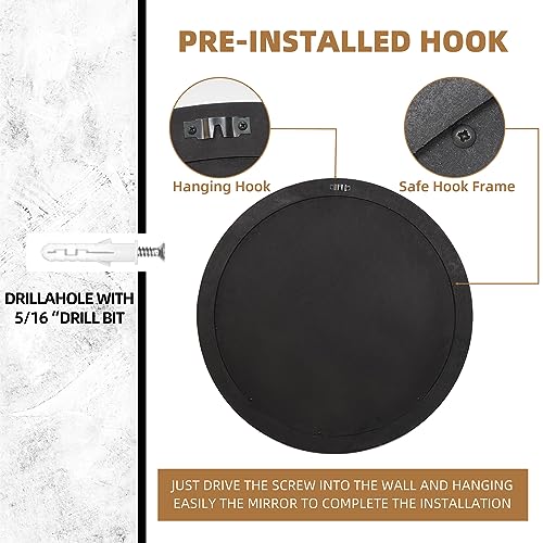 Gold-Round-Mirror-26-Inch-Decorative-Circle-Gold-Mirror-for-Wall-with-Wooden-Frame-Large-Modern-Vintage-Wall-Mounted-Circle-Mirrors-for-Living-Room-BedroomEntryway-Bathroom