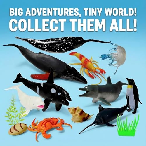Image of Realistic Underwater BIG Fish Animal Toy for Kids 3+| 12PCs Sea Water Creatures Shark, Whale Figure for Boys and Girls Animals Action Figurine Playset Educational & Learning Toys Birthday Gift