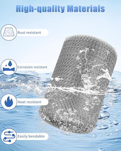 Maschendraht Drahtgitter Edelstahl, 12.7cm x 6m Edelstahlzaun, Edelstahlgewebe, Drahtgeflecht, Schneckenzaun Edelstahl, Edelstahlgewebe Engmaschig für Nagetierschutz, Lochfüller und DIY