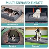COZY KISS Orthopädisches Hundebett, 19cm Dicke Hundesofa für Mittelgroße Hunde, Abnehmbar und Waschbar Hundecouch, rutschfeste Unterseite, Wasserdichtes Innenfutter (Gris-L-Type, S(76 * 51 * 19CM))