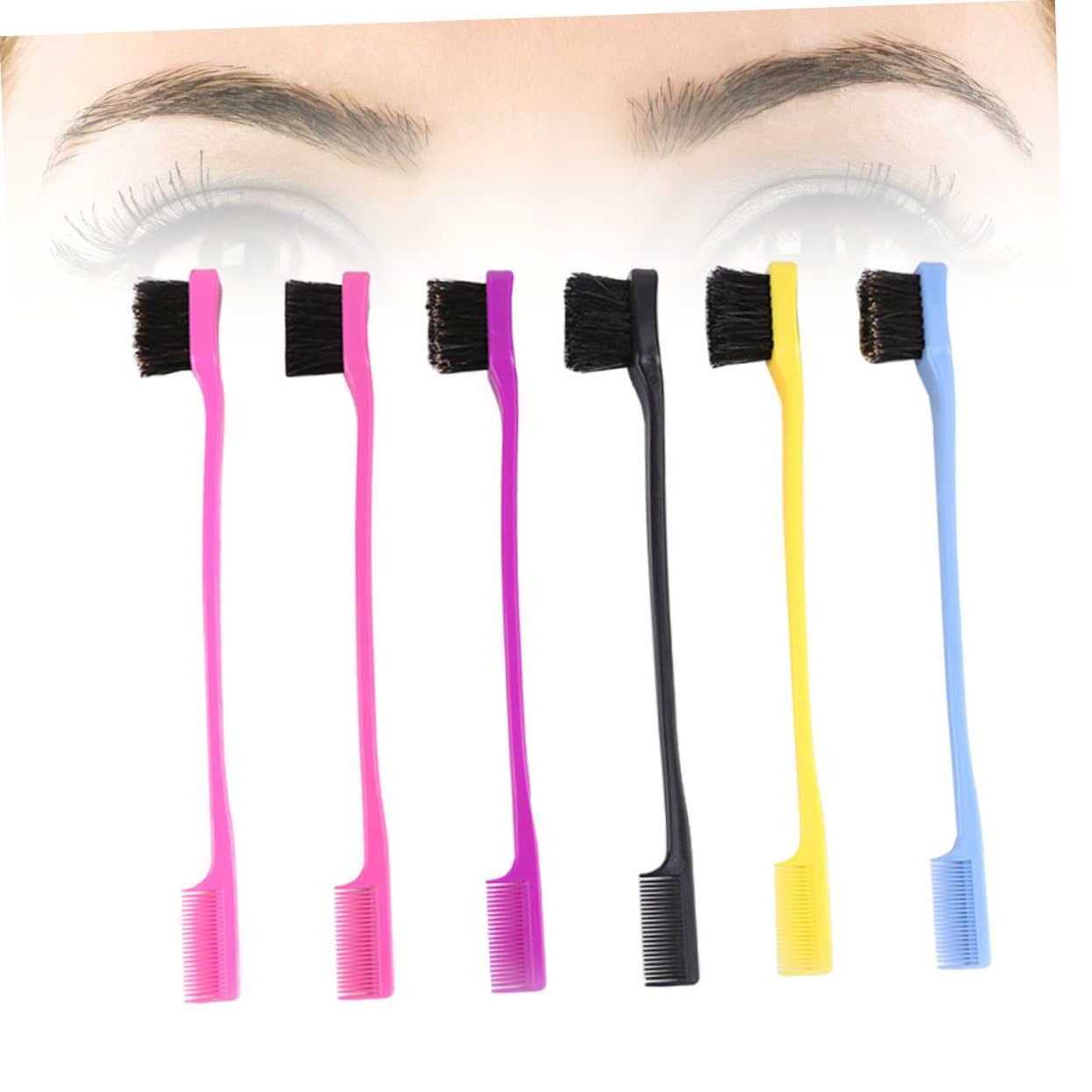 HONMEET Elegant Eyebrow Grooming Tool Double-head Brush Comb for Women Girls Random Color