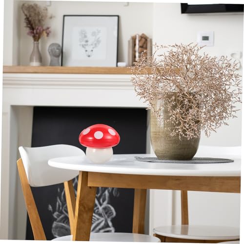 Ipetboom Basurero pequeño forma hongo con tapa rojo miniatura 5