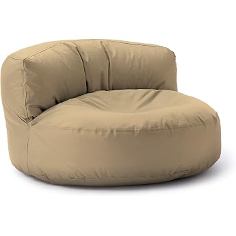 Lumaland Outdoor Bean Bag Lounge Round Bean Bag Sofa 320L Filling 90 x 50 cm Beige
