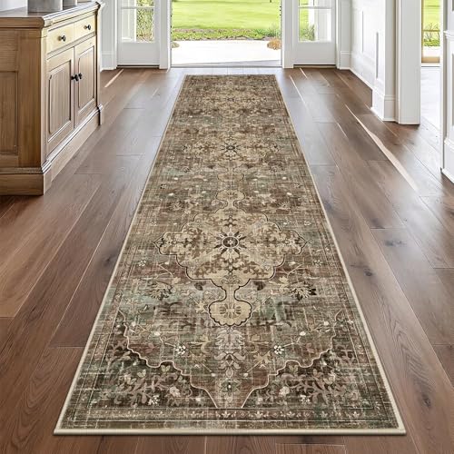 Pauwer Boho Hallway Runner Rug 2x8 Washable Entryway Area Rugs Non Slip Farmhouse Vintage Floor Mat Carpet Runner for Hallways Laundry Room Kitchen Bathroom Bedroom