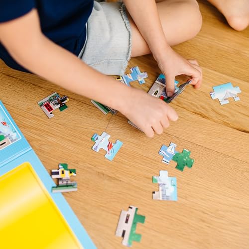 Image of Melissa & Doug Take-Along Magnetic Jigsaw Puzzle Set - Vehicles (2 x 15 Piece) Travel Activity Toy for Preschoolers and Kids Ages 3+