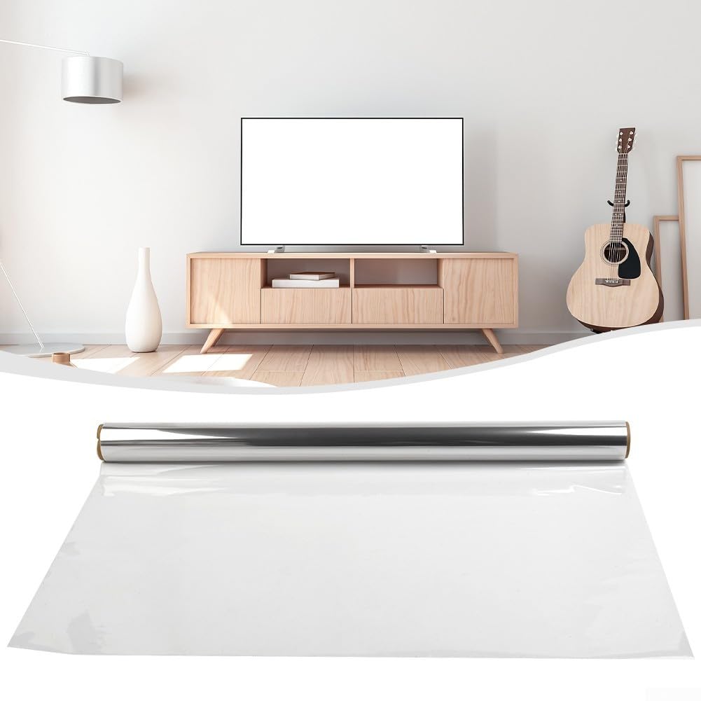 Film de protection mural transparent pour surfaces lisses gris et carrelage 60 cm x 2 m