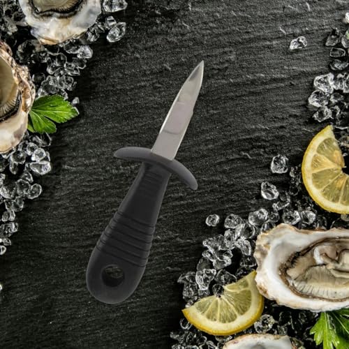 Fackelmann 43780 Austernmesser, Austernmesser, Kunststoff, Edelstahl, Schwarz, Rot, 15,5 x 5,3 x 3,9 cm