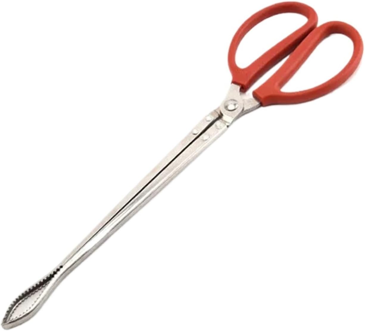 Fire Pit Tongs Stable Multifunction Stainless Steel Crab Tongs Long Handle Fireplace Tongs(38cm Curved) (One Color 38cm Curved)