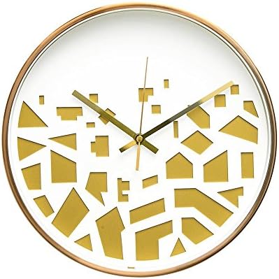 Modern Art District in Craft Design 12" Non-Ticking Sweep Silent Wall Clock with Bronze Finish Frame (Golden Scraps)