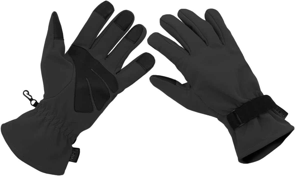 MFH Men's Softshell Gloves Black