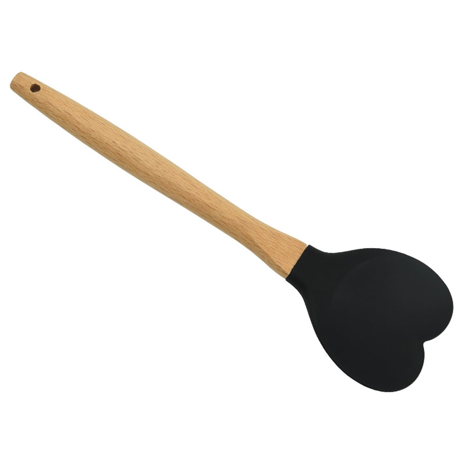Xjdzineq Shape Silicone Spoon Spatula with Wood Handle Valentine Kitchen Utensils Baking Cooking Scraping Stirring Dishwasher Safe Spatula