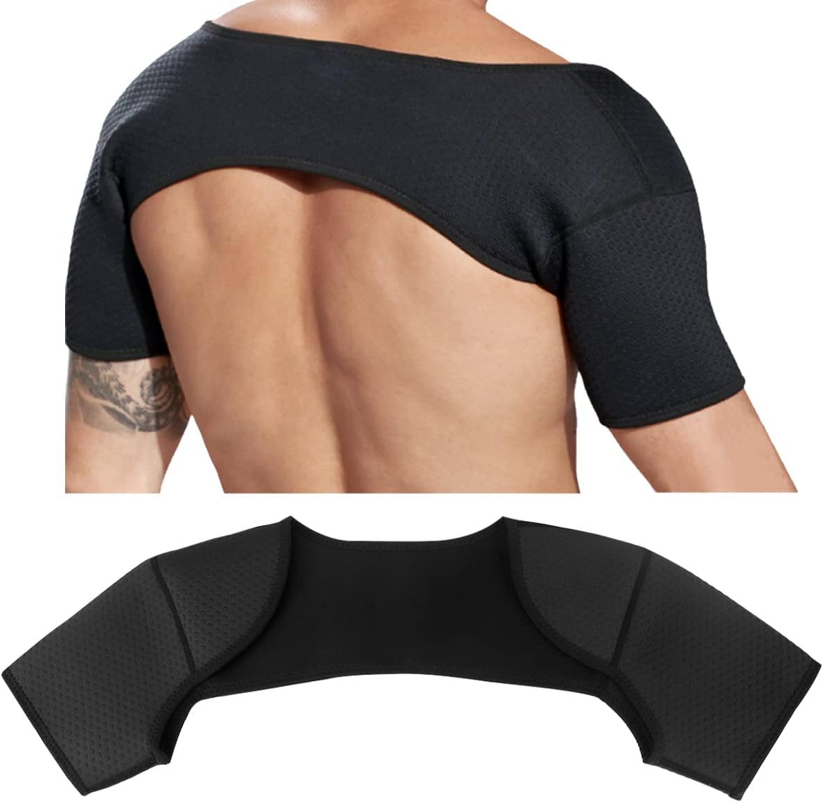 FERCAISHDouble Shoulder Brace Warm Support Protector Shoulder Strap Brace for Sleeping Outdoor Lifting Sports, Relieve Chronic Tendinitis Pain (Large) (Large)