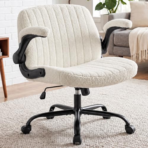 DUMOS Criss Cross Office Chair with Wheels Beige