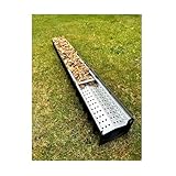 1m Length Drainage Black Channel with Galvanised Gravel Grate for decorative stones or Gravel 90mm Deep for Gardens or domestic driveways A15