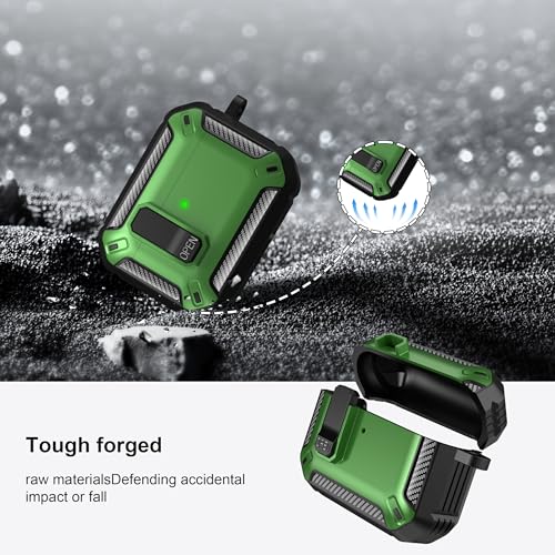 Image of AirPods Pro 3 Case with Magnetic Safety Lock Phone Stand Magsafe, Green