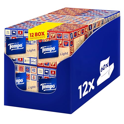 Tempo Fazzoletti Box - 3 Veli - 12 Confezioni da 60 fazzoletti