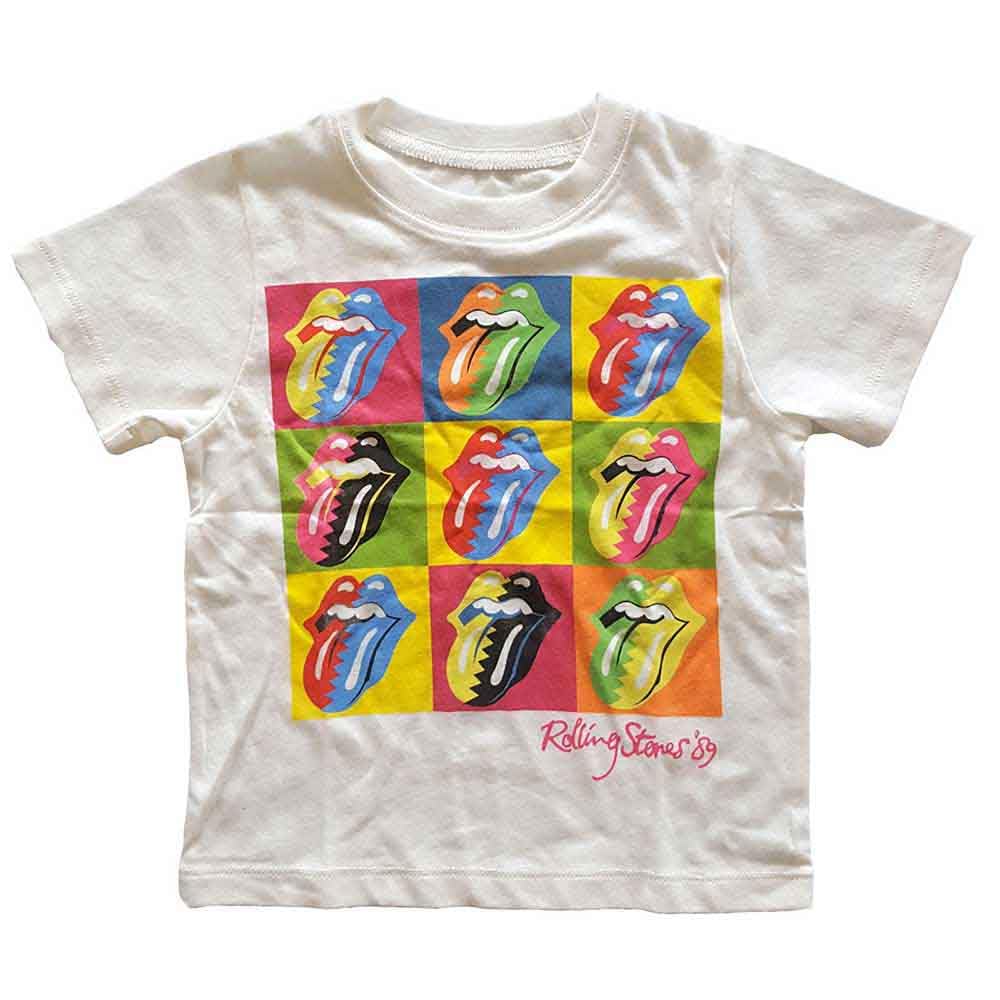 Rock Off Officially Licensed Products White The Rolling Stones Toddler T Shirt Two Tone Tongues Official 12 Months To 5 Yrs 5 Ans Black