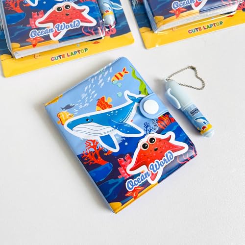 Image of AK-Store Cartoon Pocket Diary with Pen, Writing Notebook for Kids Boys Girls, Cartoon Stationery Set for Students Children Birthday Return Gift (Ocean World)