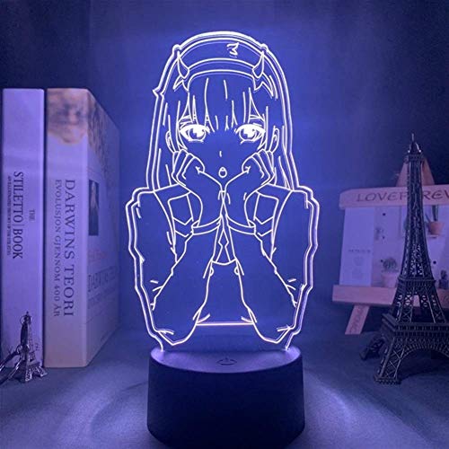 Veilleuse LED illusion 3D anime Zero Two et lampe décoration manga chambre