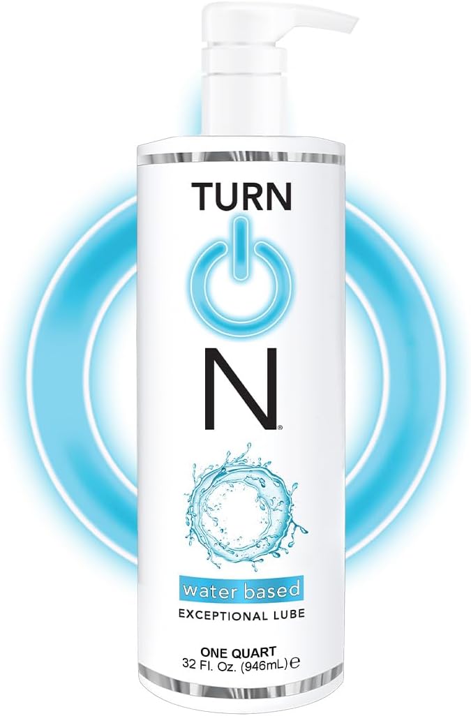 Turn On Water-Based Premium Personal Lubricant | Long Lasting, Ph Balanced, Hypoallergenic, Condom Safe Lube for Men, Women, and Couples, 32 fl oz