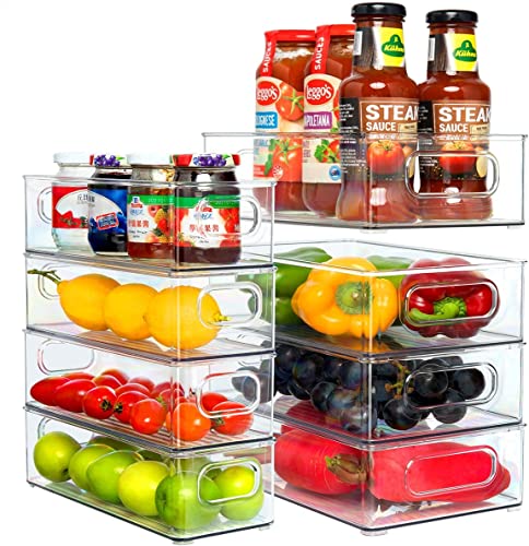 The Ultimate Pantry Organization Guide 5 Snazzy Refrigerator Organizer Bins 8 PCS, Clear Plastic Food Stor...