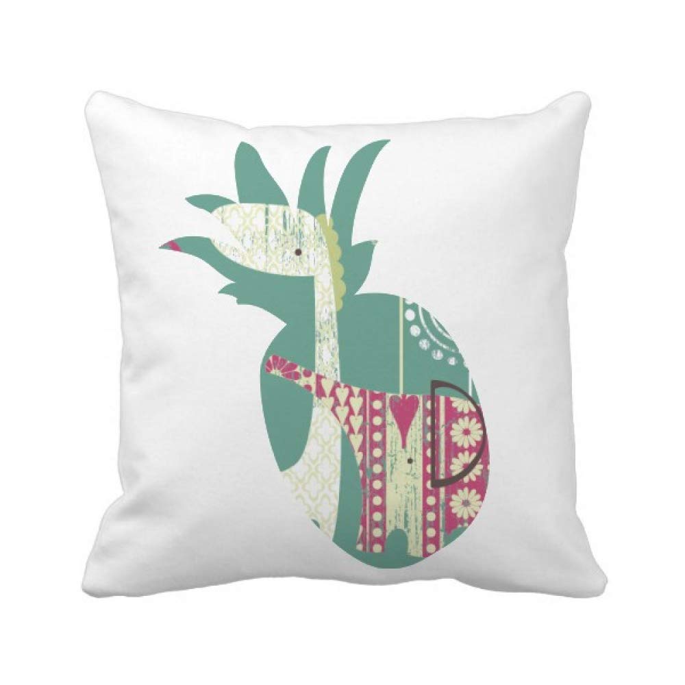 Housse de coussin girafe éléphant finition haut de gamme motif vert